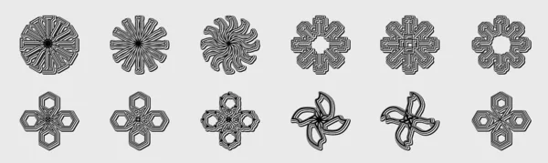 Collection Éléments Conception Géométrique Rétrofuturiste Y2K Eléments Design Géométrique Tendance — Image vectorielle
