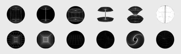 Colección Elementos Y2K Gran Conjunto Objetos Retro Para Diseño Bauhaus — Archivo Imágenes Vectoriales