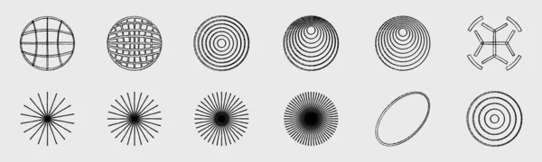 Y2K vektör kümesi. Büyük bir soyut grafik geometrik nesne koleksiyonu. Y-2k tarzında nesneler. Arızalı vahşilik şekilleri. Vektör illüstrasyonu