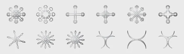 Коллекция Элементов Y2K Коллекция Абстрактных Графических Геометрических Символов Объекты Стиле — стоковый вектор