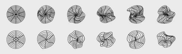 Retro Futuristische Elementen Voor Design Minimalistische Geometrische Elementen Abstract Bauhaus — Stockvector