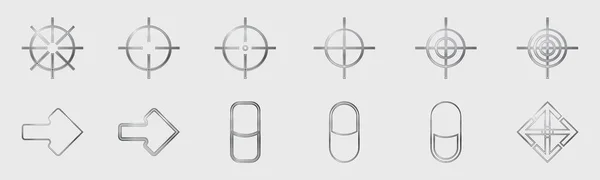 Retro Futuristische Elemente Für Das Design Minimalistische Geometrische Elemente Ornamente — Stockvektor