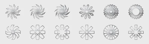 Collection Éléments Conception Géométrique Rétrofuturiste Y2K Éléments Géométriques Minimalistes Formes — Image vectorielle