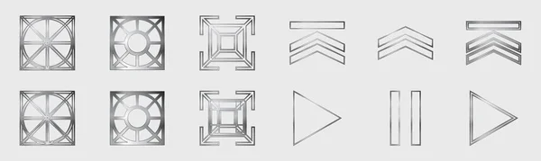 Kolekce Prvků Y2K Velká Sbírka Abstraktních Grafických Geometrických Objektů Objekt — Stockový vektor