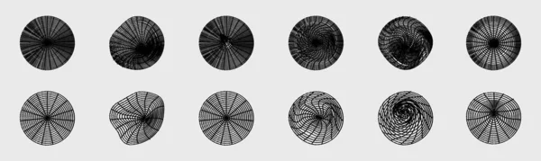 Retro Futurisztikus Elemek Tervezéshez Absztrakt Grafikai Geometriai Objektumok Nagy Gyűjteménye — Stock Vector