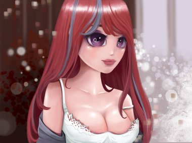 Güzel bir kızın 3D görüntüsü