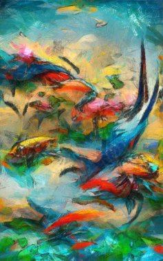 Renkli kalem okşamalı soyut sanat. Doku ve arka plan. 2d illüstrasyon