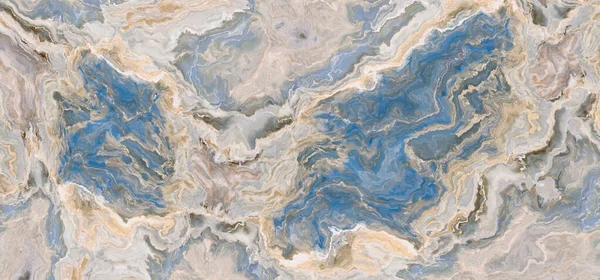 青とベージュの大理石の高解像度パターン 2番目のイラスト 要旨のテクスチャと背景 — ストック写真
