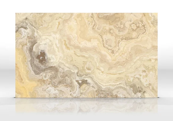 玛瑙大理石瓷砖站在白色背景与反射和阴影 设计的纹理 自然美景 — 图库照片