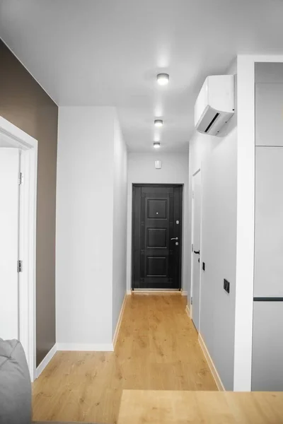 Corridor Apartment Wooden Floor Heating Air Conditioner — Stockfoto