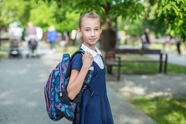 Beautiful Teen Girl Backpack Goes School Concept Back School Education — 스톡 사진