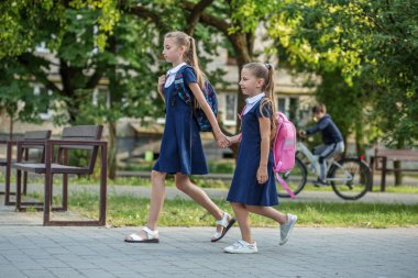 Concept back to school, learning, friendship and childhood.