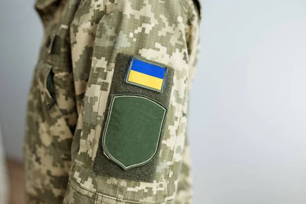 Збройні Сили України Український Солдат Український Прапор Військовій Формі — стокове фото