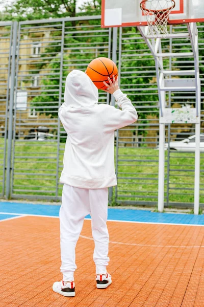 Conceito Esportes Hobbies Estilo Vida Saudável Criança Estudante Treina Jogando — Fotografia de Stock