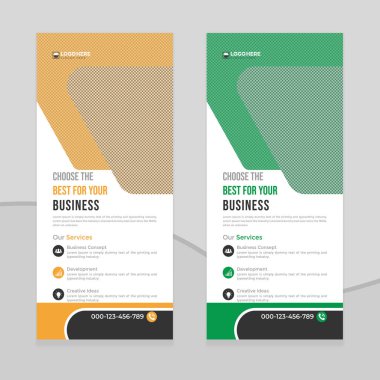 Profesyonel Modern Kurumsal raf kartı veya dl broşürü, Business dl broşürü veya Creative Rack Kart Şablonu Tasarımı