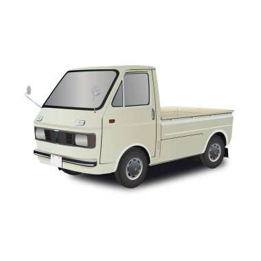 Car series pickup L40. product from suzuki carry 4th generation. japanese car vector white background. Classic car. Designer from italy