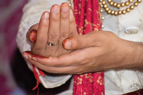 Indian Wedding Rituals Hindu Lagan Shaadi Wedding Ceremony Selective Focus — Stok fotoğraf