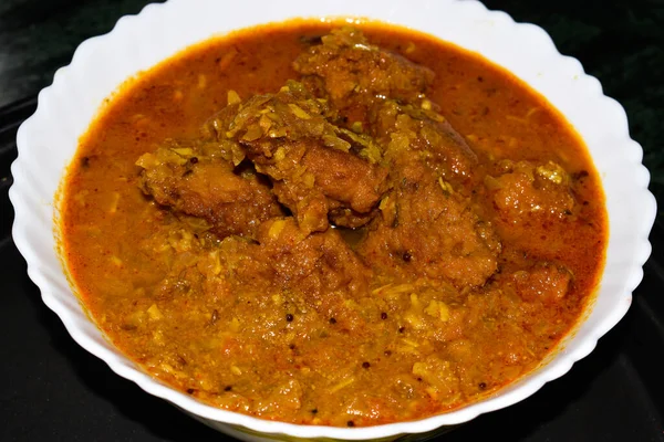 Indian Traditional Cuisine Chana Dal Pakodi Kachri Curry White Bowl — ストック写真