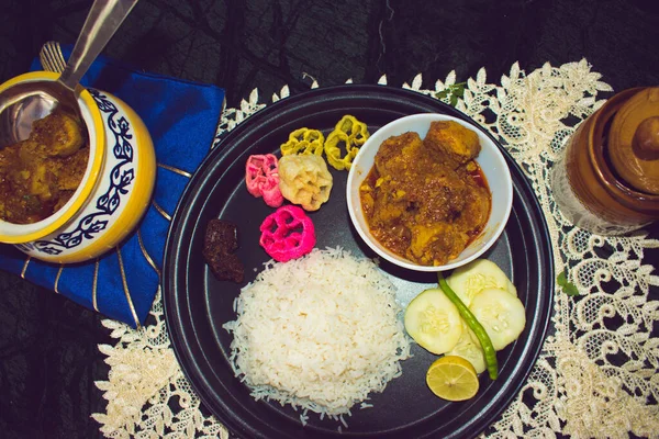 Fadded Image Indian Traditional Cuisine Gatta Curry Gatte Sabji Besan — Photo