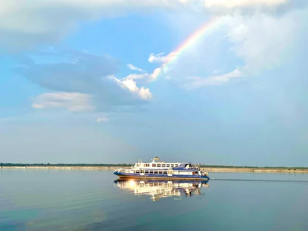 Ukraine Vyshhorod Dnipro walk sky blue rainbow