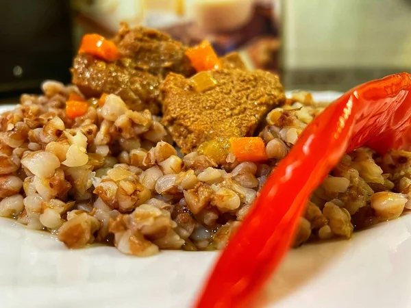 buckwheat, porridge, vegetables, healthy, health, pepper