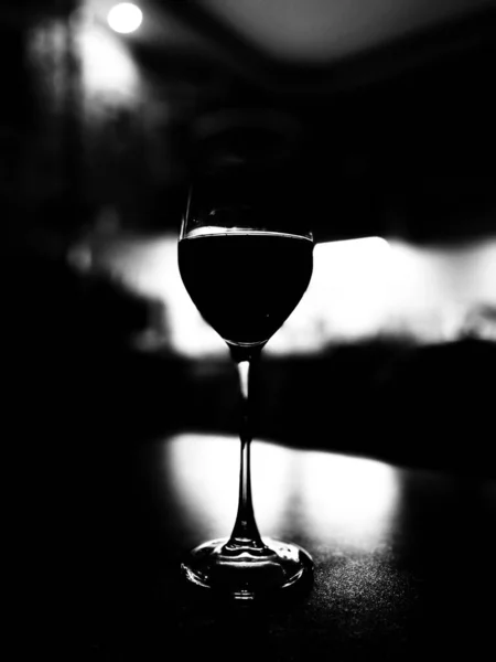 Κρασί Ώρα Βράδυ Κόκκινο Κρασί Ποτήρι Κρασί — Φωτογραφία Αρχείου