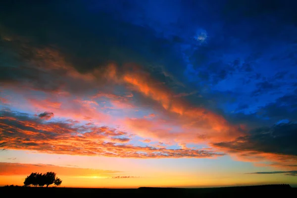 Beautiful Sunset Flatland Serbia — Stockfoto