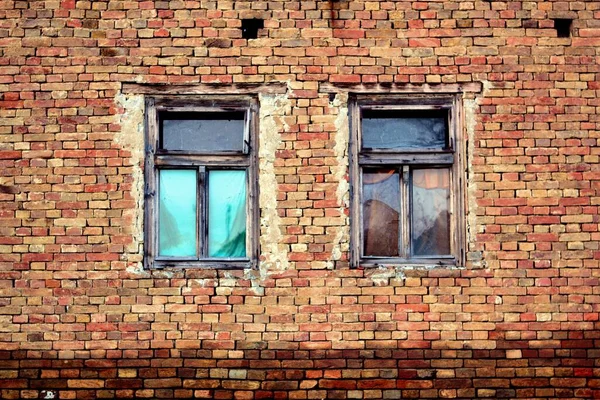 Two Old Windows Vintage House — Stock Photo, Image