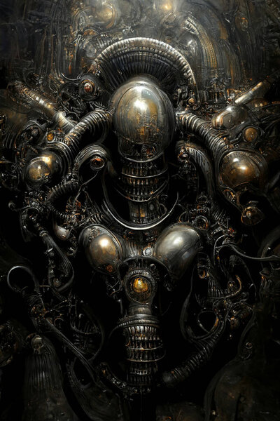 dark alien sci-fi sculpture texture