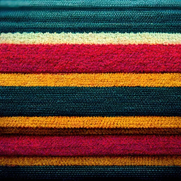 Colored striped knitted fabric design with pattern