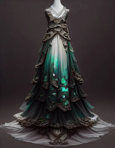 Magical elegant woman dress design illustrated