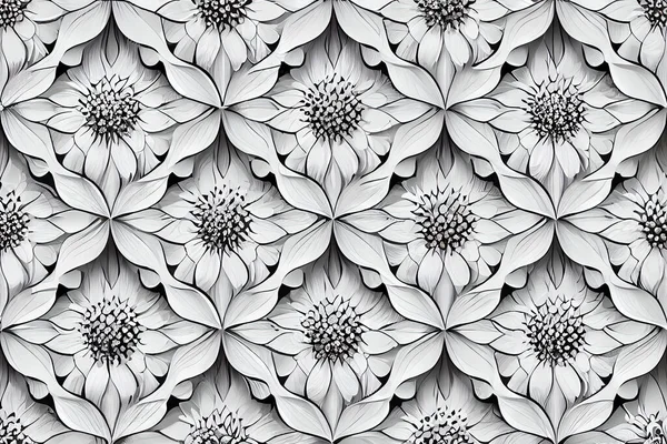 White Floral pattern design illustrated