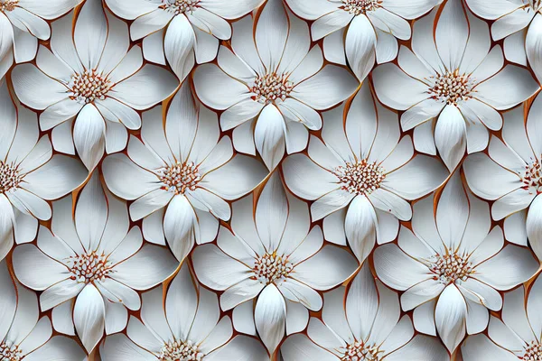 White Floral pattern design illustrated