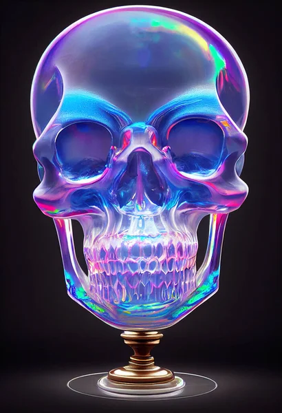 Crystal skull with lighting illustrated