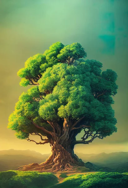 Magical Giant tree , Tree of life illustrated