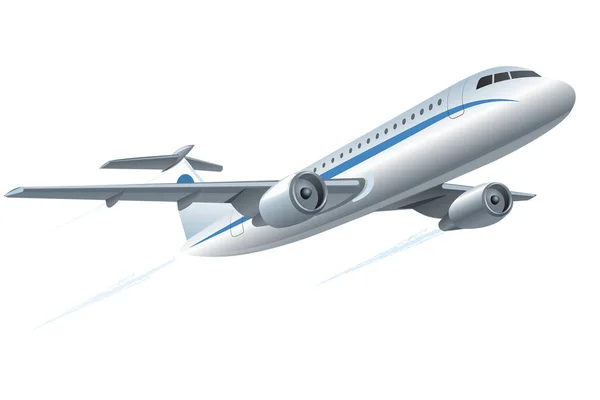 Detailed White Airplanes White Background Render Plane Take Isolated Illustration — Stock Photo, Image