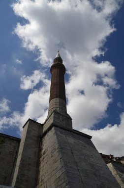 Exterior and architectural details of Hagia Sophia mosque in Istanbul Turkey