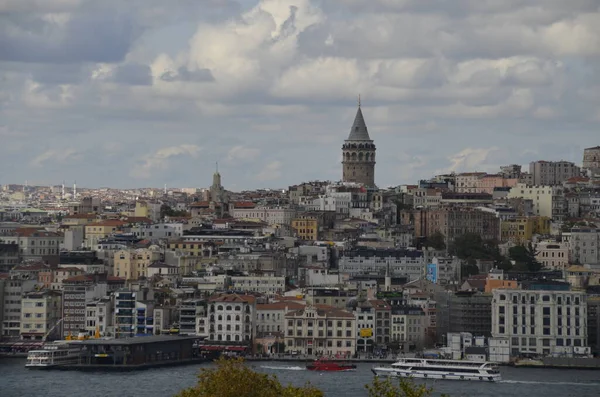 Galata Tower Karaky District Buildings Tower Sea Cloudy Sky Istanbul — Stock fotografie