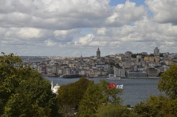 Galata Tower Karaky District Buildings Tower Sea Cloudy Sky Istanbul — Stock fotografie