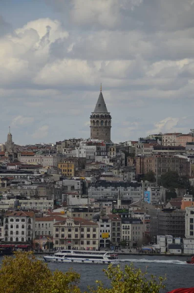 Galata Tower Karaky District Buildings Tower Sea Cloudy Sky Istanbul — Stock fotografie
