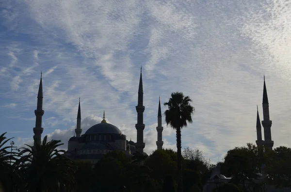 Blue Mosque Cloudy Sky Reverse Light Istanbul Turkey — Stock Photo, Image