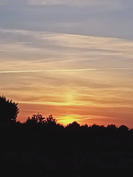 Cielo Atardecer Con Nubes Fondo — Foto de Stock