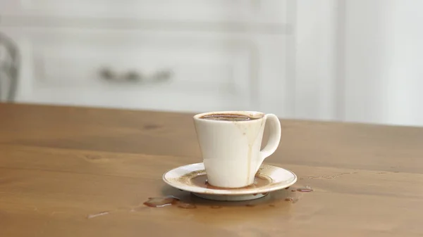 View Spilled Cup While Serving Turkish Coffee Each Guest Coffee — Stock Photo, Image