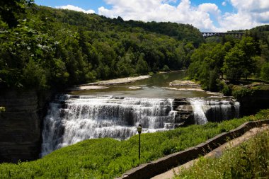 Upper Falls in Genesee River gorge - Letchworth State Park