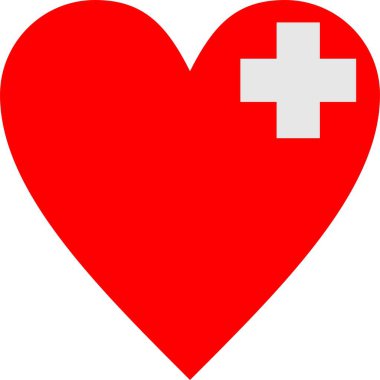 İçinde ilk yardım olan kalp vektör simgesini sevin