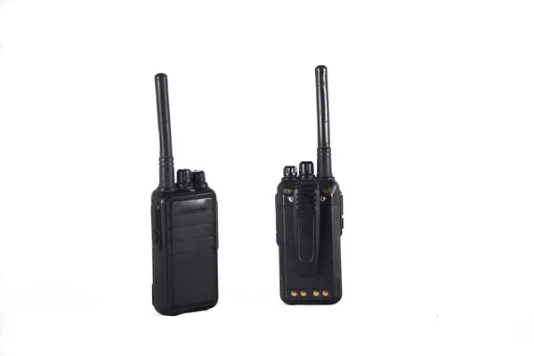 Indian police equipments walkie talkie , Hand cuffs and stick in isolated background