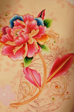 Çiçekli dekoratif bir fotoğraf. Fotoğraftaki resim.. 