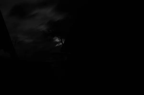 Tle Nocnego Nieba Podrzędny Świat Fotografia Konturowa — Zdjęcie stockowe