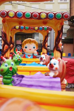  In the childrens kingdom. Children world. Manufacture of toys. Toy transport. 
