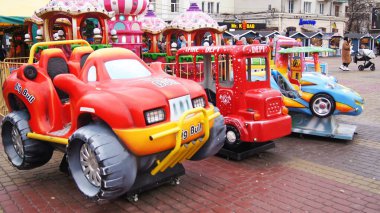  In the childrens kingdom. Children world. Manufacture of toys. Toy transport. 